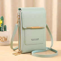 Bolsa de Couro Feminina para Celular com Touch Screen