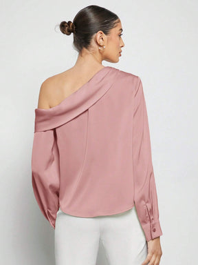 Blusa Elegante de Um Ombro Só - Eslovenia