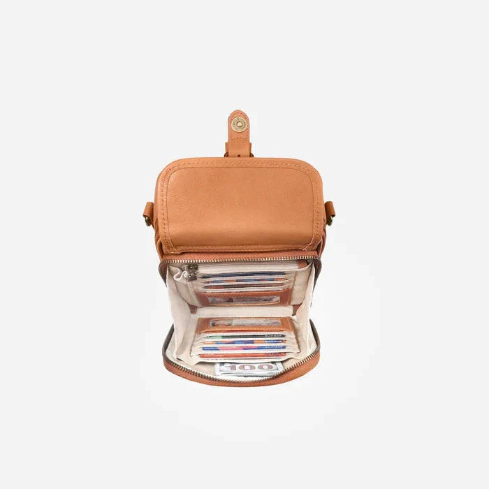 Bolsa Transversal Compacta Feminina com Detalhe de Fivela