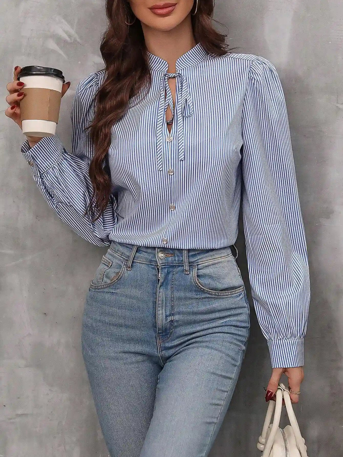 Blusa Listrada Feminina Manga Comprida